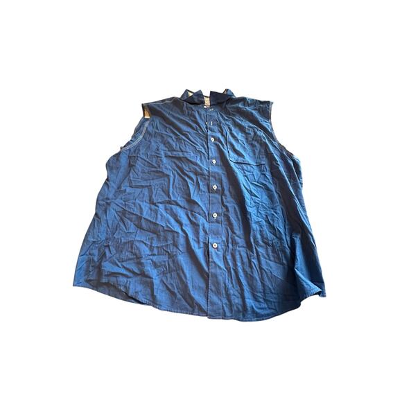 Tommy Bahama Dark Navy Blue Sleeveless Button Down Tank Top Men's Size XXL - Picture 1 of 5